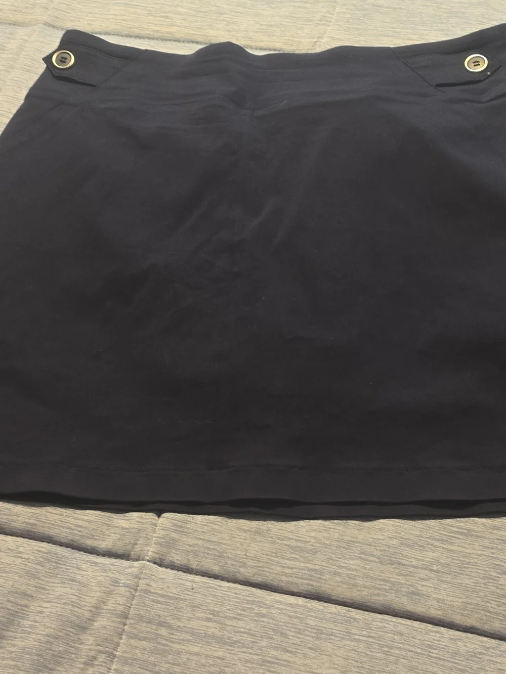 Soho Black Women's Skort with Metal Button Accents